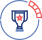 A blue icon of a weight with the word " tax " on it.