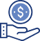 A blue icon of a weight with the word " tax " on it.