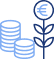 A blue icon of a weight with the word " tax " on it.