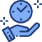 A blue icon of a weight with the word " tax " on it.