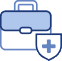 A blue icon of a weight with the word " tax " on it.